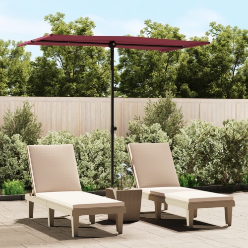 vidaXL Garden Parasol with Aluminium Pole 180x110 cm Bordeaux Red