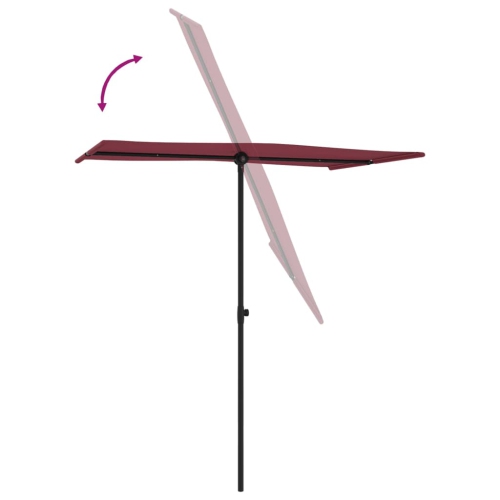 vidaXL Garden Parasol with Aluminium Pole 180x110 cm Bordeaux Red