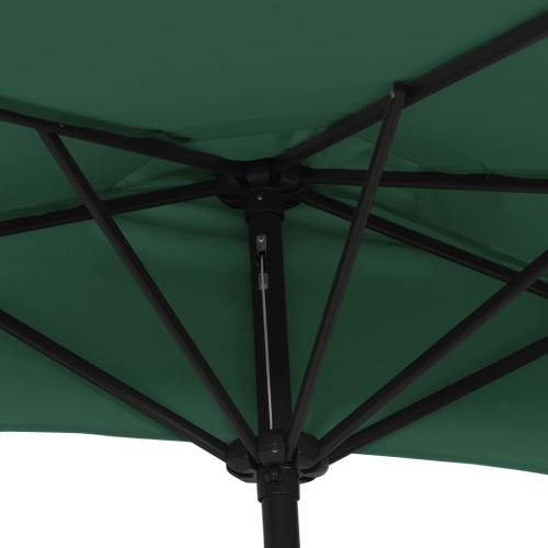 vidaXL Garden Parasol with Aluminium Pole Green 300x155 cm Half