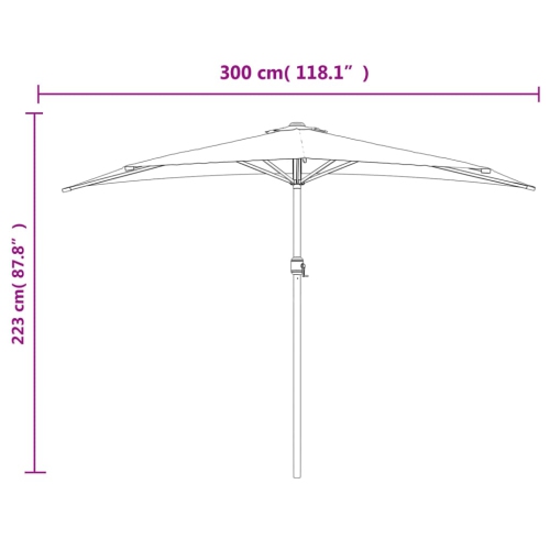 vidaXL Garden Parasol with Aluminium Pole Green 300x155 cm Half
