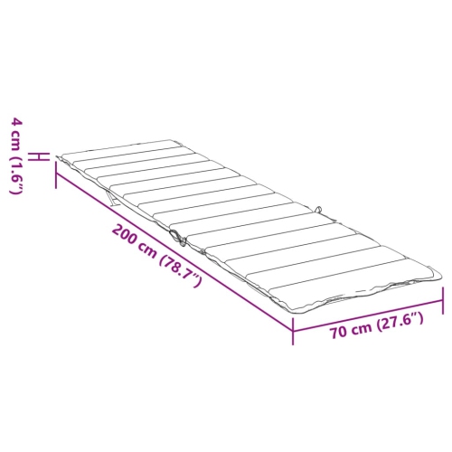 vidaXL Sun Lounger Cushion Navy Blue Oxford Fabric