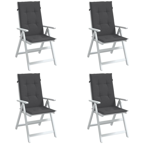 vidaXL Highback Chair Cushions 4 pcs Melange Anthracite 120x50x4 cm Fabric