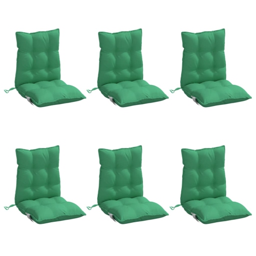 vidaXL Lowback Chair Cushions 6 pcs Green Oxford Fabric