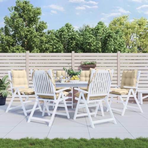 vidaXL Lowback Chair Cushions 6 pcs Beige Oxford Fabric