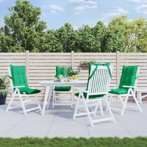 vidaXL Highback Chair Cushions 4 pcs Green Oxford Fabric