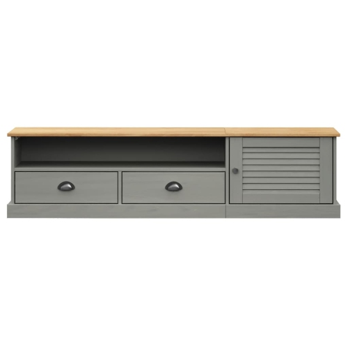 vidaXL TV Cabinet VIGO Grey 156x40x40 cm Solid Wood Pine