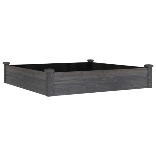 VIDAXL  Garden Raised Bed With Liner 120X120X25 Cm Solid Wood Fir In Grey