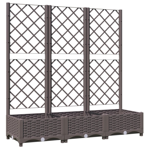 VIDAXL  Garden Planter With Trellis 120X40X121.5 Cm Pp In Brown