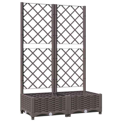 VIDAXL  Garden Planter With Trellis 80X40X121.5 Cm Pp In Brown