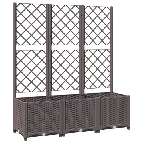 VIDAXL  Garden Planter With Trellis 120X40X136 Cm Pp In Brown