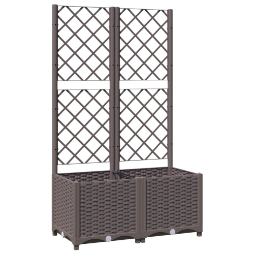 VIDAXL  Garden Planter With Trellis 80X40X136 Cm Pp In Brown