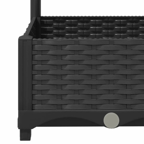 vidaXL Garden Planter with Trellis Black 80x40x121.5 cm PP