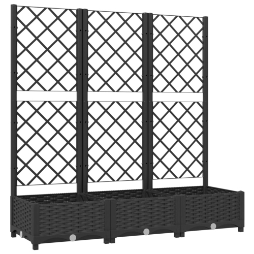 VIDAXL  Garden Planter With Trellis 120X40X121.5 Cm Pp In Black