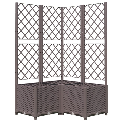 VIDAXL  Garden Planter With Trellis 80X80X136 Cm Pp In Brown