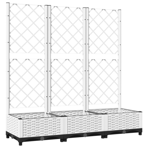 VIDAXL  Garden Planter With Trellis 120X40X121.5 Cm Pp In White