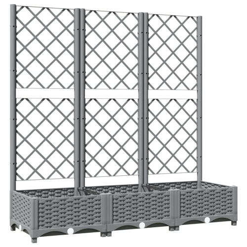 VIDAXL  Garden Planter With Trellis Light 120X40X121.5 Cm Pp In Grey