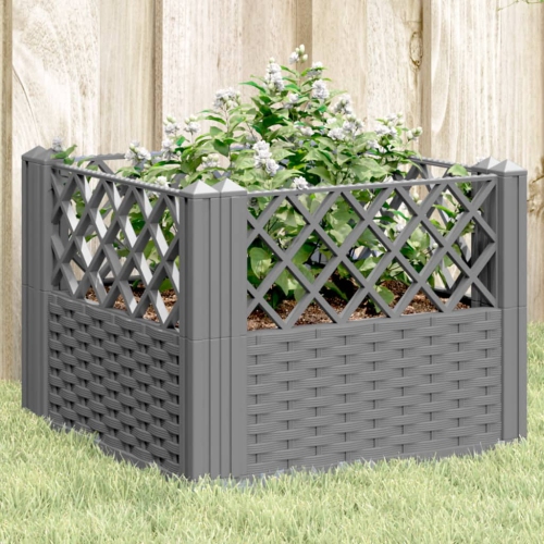 Jardinière de jardin vidaXL avec crochets gris clair 43,5x43,5x43,5&nbsp;cm PP