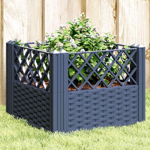 Jardinière de jardin vidaXL avec crochets bleus gris 43,5x43,5x43,5&nbsp;cm PP
