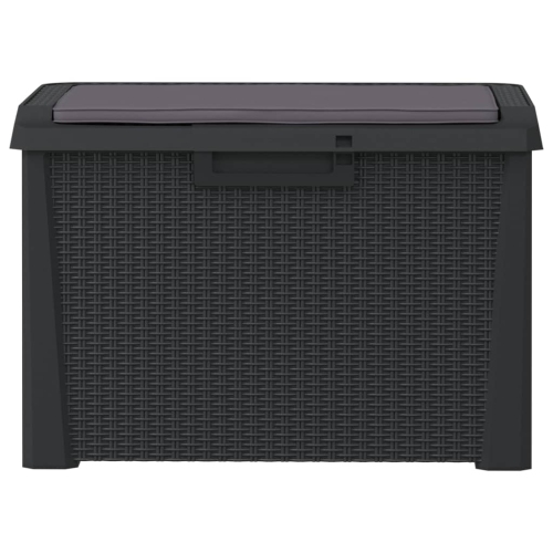 vidaXL Garden Storage Box with Seat Cushion Anthracite 125 L PP