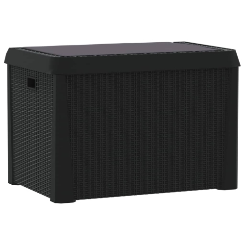 vidaXL Garden Storage Box with Seat Cushion Anthracite 125 L PP