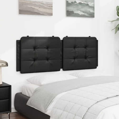 VidaXL – Coussin de tête de lit «&nbsp;Zadar&nbsp;» en similicuir 137&nbsp;cm noir