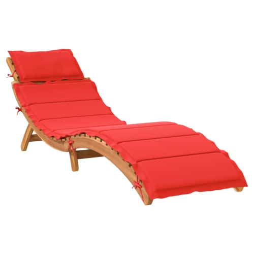 vidaXL Sun Loungers with Cushions 2 pcs Red Solid Wood Acacia