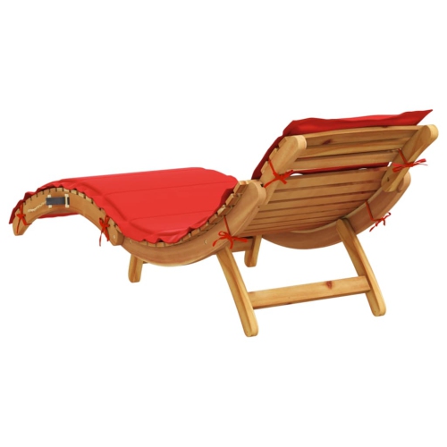 vidaXL Sun Loungers with Cushions 2 pcs Red Solid Wood Acacia