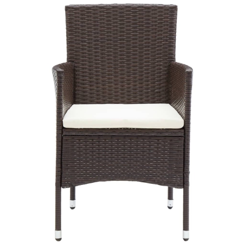 vidaXL Garden Dining Chairs 2 pcs Poly Rattan Brown