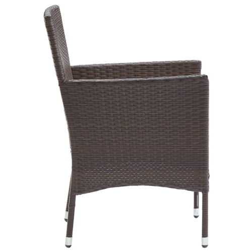 vidaXL Garden Dining Chairs 2 pcs Poly Rattan Brown