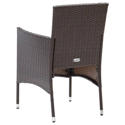 vidaXL Garden Dining Chairs 2 pcs Poly Rattan Brown