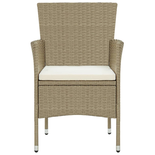 vidaXL Garden Dining Chairs 2 pcs Poly Rattan Beige