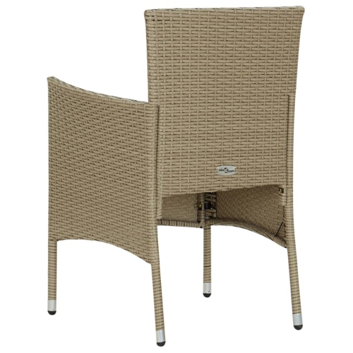 vidaXL Garden Dining Chairs 2 pcs Poly Rattan Beige