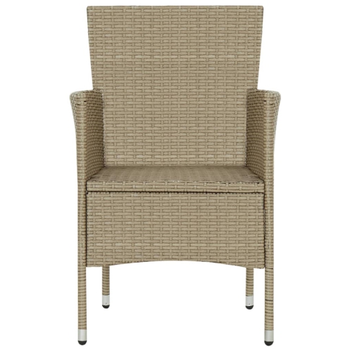 vidaXL Garden Dining Chairs 2 pcs Poly Rattan Beige