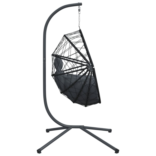 Chaise suspendue pour œufs vidaXL avec support en rotin anthracite et en acier