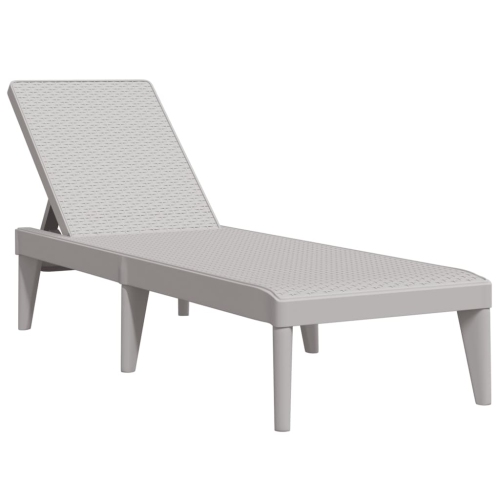 VIDAXL  Sun Lounger 186X60X29 Cm Pp In Grey