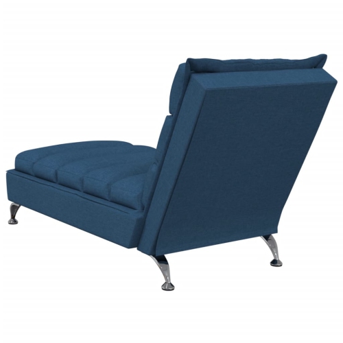 vidaXL Chaise Lounge with Cushions Blue Fabric