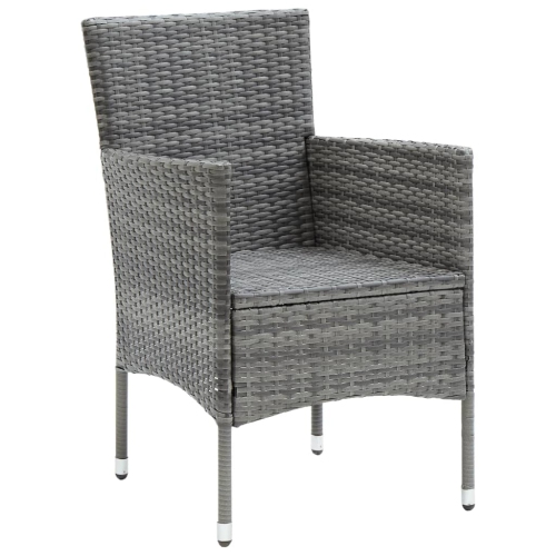 vidaXL Garden Dining Chairs 4 pcs Poly Rattan Grey