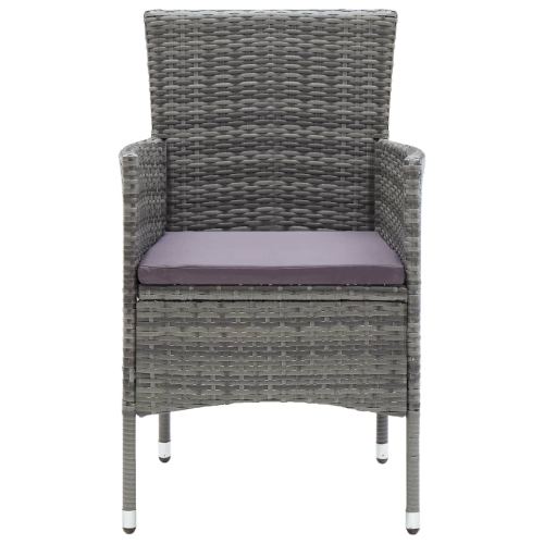vidaXL Garden Dining Chairs 4 pcs Poly Rattan Grey