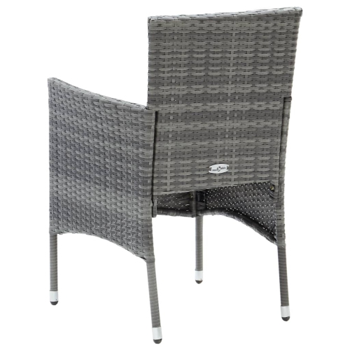 vidaXL Garden Dining Chairs 4 pcs Poly Rattan Grey