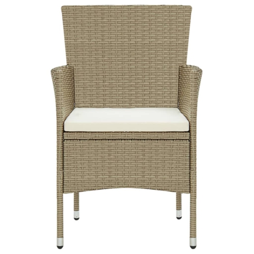vidaXL Garden Dining Chairs 4 pcs Poly Rattan Beige