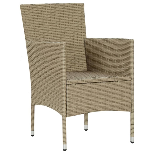 vidaXL Garden Dining Chairs 4 pcs Poly Rattan Beige