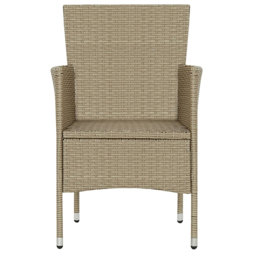 vidaXL Garden Dining Chairs 4 pcs Poly Rattan Beige