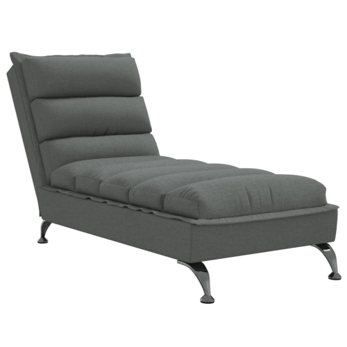 vidaXL Chaise Lounge with Cushions Dark Grey Fabric