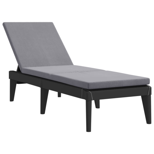vidaXL Sun Lounger with Cushion Anthracite 186x60x29 cm PP Best Buy Canada