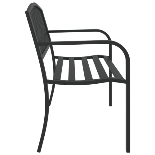 vidaXL Garden Bench 119 cm Black Steel