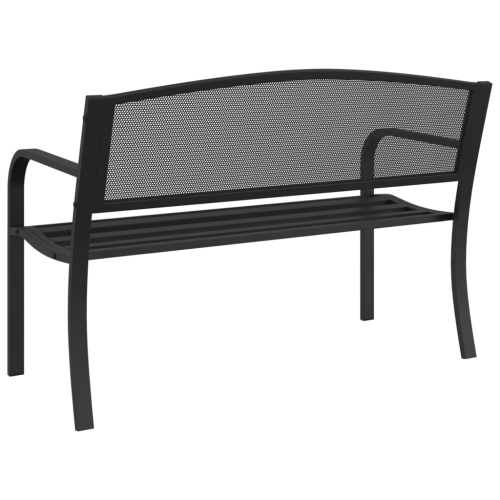 vidaXL Garden Bench 119 cm Black Steel