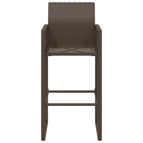 vidaXL Garden Bar Stools 2 pcs Brown Poly Rattan