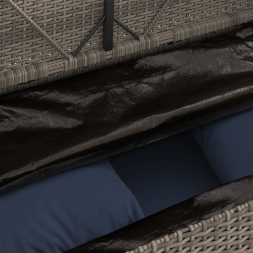 vidaXL Garden Bench with Cushions Grey Poly Rattan