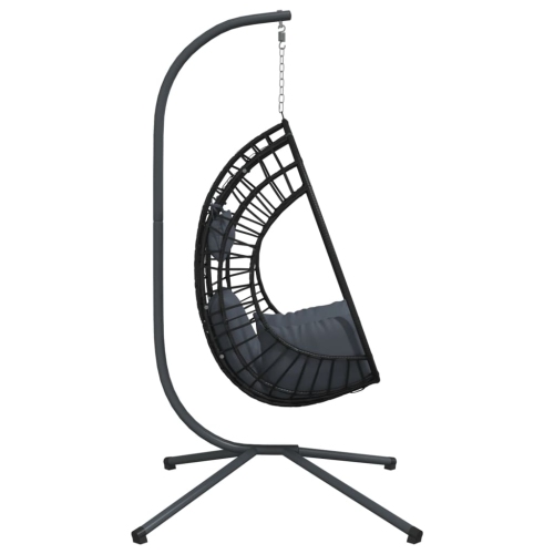 Chaise suspendue pour œufs vidaXL avec support en rotin anthracite et en acier