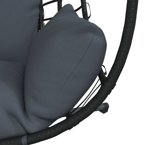 Chaise suspendue pour œufs vidaXL avec support en rotin anthracite et en acier